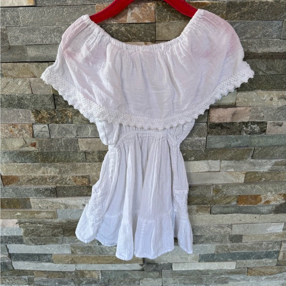 White Floral Embroidered Kids Dress/ Mexican dress - Picture 2 of 3